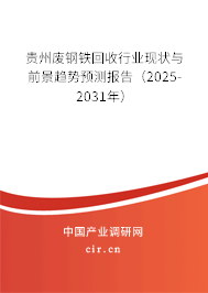 貴州廢鋼鐵回收行業現狀與前景趨勢預測報告（2025-2031年）