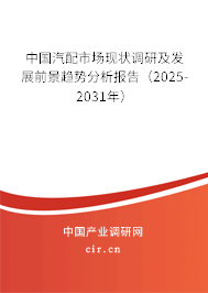 中國汽配市場現(xiàn)狀調研及發(fā)展前景趨勢分析報告（2025-2031年）
