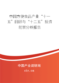 中國方便食品產業“十一五”回顧與“十二五”投資前景分析報告