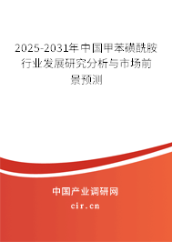 2025-2031年中國甲苯磺酰胺行業發展研究分析與市場前景預測