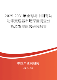 2025-2031年全球與中國有功功率變送器市場深度調查分析及發(fā)展趨勢研究報告