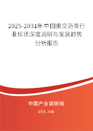 2025-2031年中國重交瀝青行業現狀深度調研與發展趨勢分析報告
