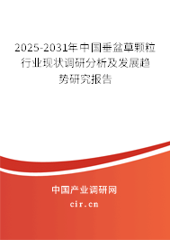 2025-2031年中國垂盆草顆粒行業現狀調研分析及發展趨勢研究報告 2025-2031年中國垂盆草顆粒行業現狀調研分析及發展趨勢研究報告
