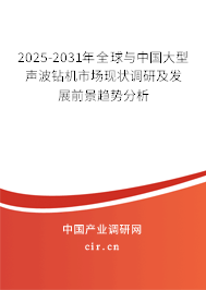 2025-2031年全球與中國大型聲波鉆機市場現狀調研及發展前景趨勢分析 2025-2031年全球與中國大型聲波鉆機市場現狀調研及發展前景趨勢分析