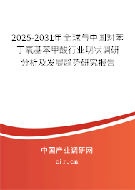 2025-2031年全球與中國對苯丁氧基苯甲酸行業現狀調研分析及發展趨勢研究報告