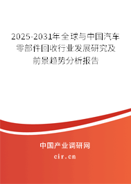2025-2031年全球與中國汽車零部件回收行業發展研究及前景趨勢分析報告