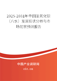 2025-2031年中國氫氧化鋇(八水)發展現狀分析與市場前景預測報告 2025-2031年中國氫氧化鋇(八水)發展現狀分析與市場前景預測報告