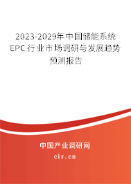 2023-2029年中國儲能系統EPC行業市場調研與發展趨勢預測報告
