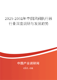 2025-2031年中國風閥執行器行業深度調研與發展趨勢