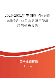 2025-2031年中國數字家庭綜合服務行業全面調研與發展趨勢分析報告