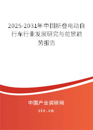 2025-2031年中國折疊電動自行車行業(yè)發(fā)展研究與前景趨勢報告