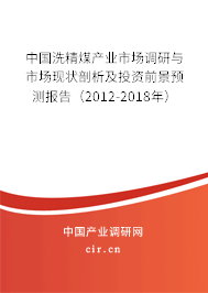 中國洗精煤產業市場調研與市場現狀剖析及投資前景預測報告（2012-2018年）