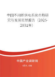 中國不間斷供電系統市場研究與發展前景報告（2025-2031年）