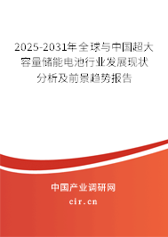 2025-2031年全球與中國超大容量儲能電池行業發展現狀分析及前景趨勢報告 2025-2031年全球與中國超大容量儲能電池行業發展現狀分析及前景趨勢報告