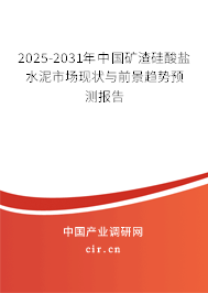 2025-2031年中國礦渣硅酸鹽水泥市場現狀與前景趨勢預測報告
