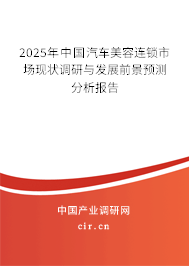 2025年中國汽車美容連鎖市場現狀調研與發展前景預測分析報告