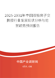 2025-2031年中國雙極離子交換膜行業發展現狀分析與前景趨勢預測報告
