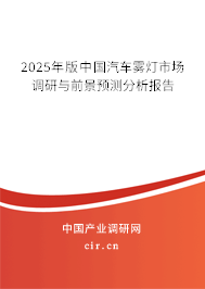 2025年版中國汽車霧燈市場調研與前景預測分析報告