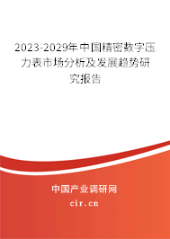 2023-2029年中國精密數字壓力表市場分析及發展趨勢研究報告 2023-2029年中國精密數字壓力表市場分析及發展趨勢研究報告