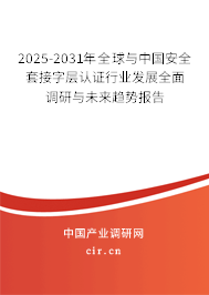 2025-2031年全球與中國安全套接字層認證行業發展全面調研與未來趨勢報告