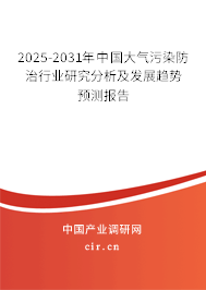 2025-2031年中國大氣污染防治行業研究分析及發展趨勢預測報告 2025-2031年中國大氣污染防治行業研究分析及發展趨勢預測報告