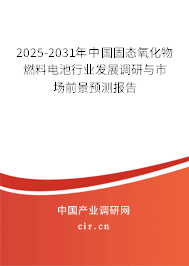 2025-2031年中國固態(tài)氧化物燃料電池行業(yè)發(fā)展調研與市場前景預測報告 2025-2031年中國固態(tài)氧化物燃料電池行業(yè)發(fā)展調研與市場前景預測報告