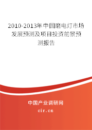 2010-2013年中國磨電燈市場發展預測及項目投資前景預測報告