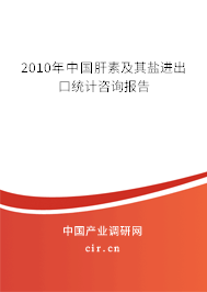 2010年中國肝素及其鹽進出口統計咨詢報告