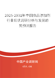 2025-2031年中國食品添加劑行業現狀調研分析與發展趨勢預測報告 2025-2031年中國食品添加劑行業現狀調研分析與發展趨勢預測報告