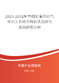 2025-2031年中國七氟丙烷氣體滅火系統市場現狀調研與發展趨勢分析
