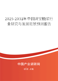 2025-2031年中國腎寶糖漿行業(yè)研究與發(fā)展前景預測報告