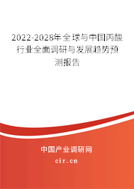 2022-2028年全球與中國丙酸行業全面調研與發展趨勢預測報告