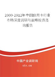 2009-2012年中國信用卡行業(yè)市場(chǎng)深度調(diào)研與戰(zhàn)略投資咨詢報(bào)告