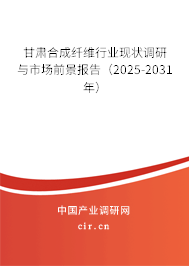 甘肅合成纖維行業現狀調研與市場前景報告（2025-2031年）
