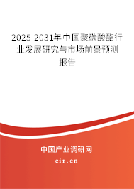 2025-2031年中國聚碳酸酯行業發展研究與市場前景預測報告