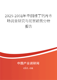2025-2031年中國維丁鈣片市場調查研究與前景趨勢分析報告