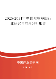 2025-2031年中國唑啉草酯行業研究與前景分析報告 2025-2031年中國唑啉草酯行業研究與前景分析報告