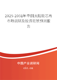 2025-2031年中國太陽能芯片市場調研及投資前景預測報告