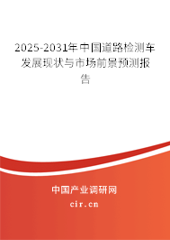 2025-2031年中國道路檢測車發(fā)展現(xiàn)狀與市場前景預(yù)測報(bào)告
