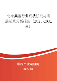 北京典當行業現狀研究與發展前景分析報告（2025-2031年）