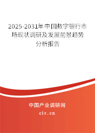 2025-2031年中國數字銀行市場現狀調研及發展前景趨勢分析報告 2025-2031年中國數字銀行市場現狀調研及發展前景趨勢分析報告