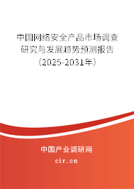 中國網絡安全產品市場調查研究與發展趨勢預測報告（2025-2031年）
