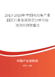 2013-2018年中國電動車產業園區行業發展研究分析與投資風險預警報告