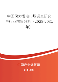 中國風力發電市場調查研究與行業前景分析（2025-2031年）