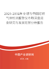 2025-2031年全球與中國可燃氣體檢測報警儀市場深度調查研究與發展前景分析報告