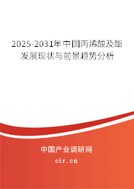 2025-2031年中國丙烯酸及酯發展現狀與前景趨勢分析