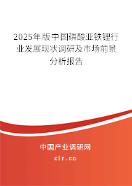 2025年版中國磷酸亞鐵鋰行業發展現狀調研及市場前景分析報告