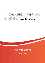 中國天氣預(yù)報(bào)市場研究與前景趨勢報(bào)告（2025-2031年）