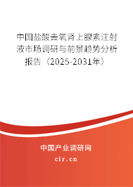 中國鹽酸去氧腎上腺素注射液市場調(diào)研與前景趨勢分析報告（2025-2031年）