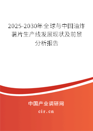 2025-2030年全球與中國油炸薯片生產線發展現狀及前景分析報告